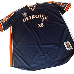 Detroit Stars Negro Leagues Jersey Men's 5XL #28 Navy Headgear EUC Collectors